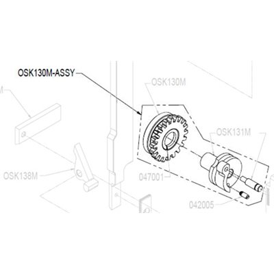 Large Feed Gear Assembly S-50 - Clutch & Pinion Installed